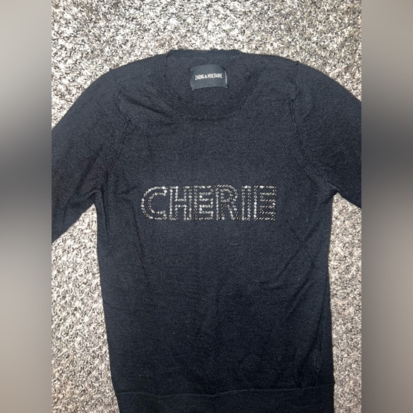 Zadig & Voltaire Cashmere Long Sleeve Sweater with Cherie Logo women’s - Picture 11 of 12